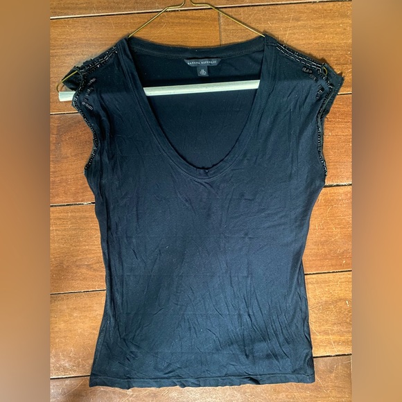 Beaded Rayon Women’s V Neck Rayon top - Picture 2 of 9